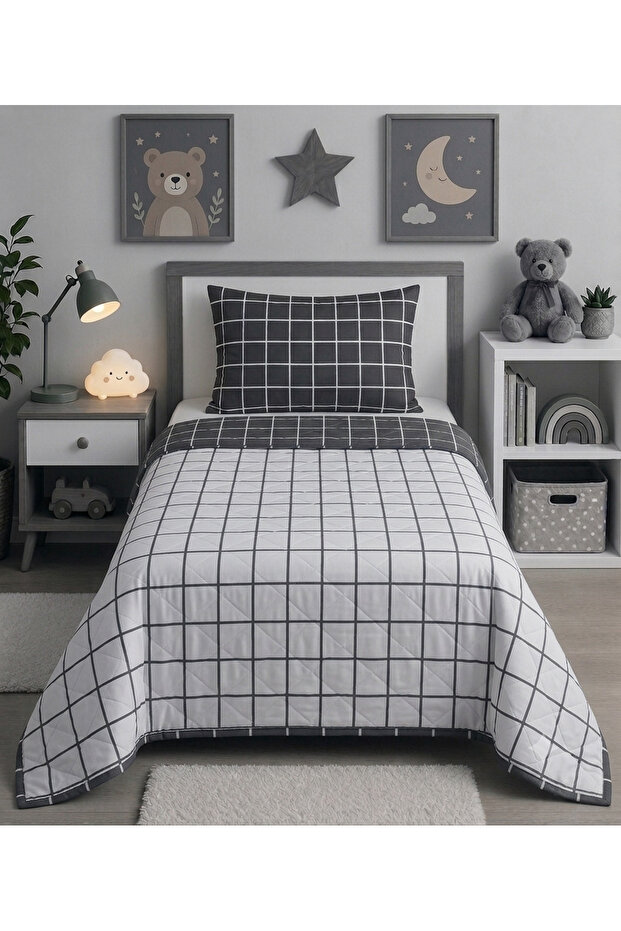 Single Person Quilted Pique Set | Double-Sided | Bed Cover & Blanket | 160X230 cm |