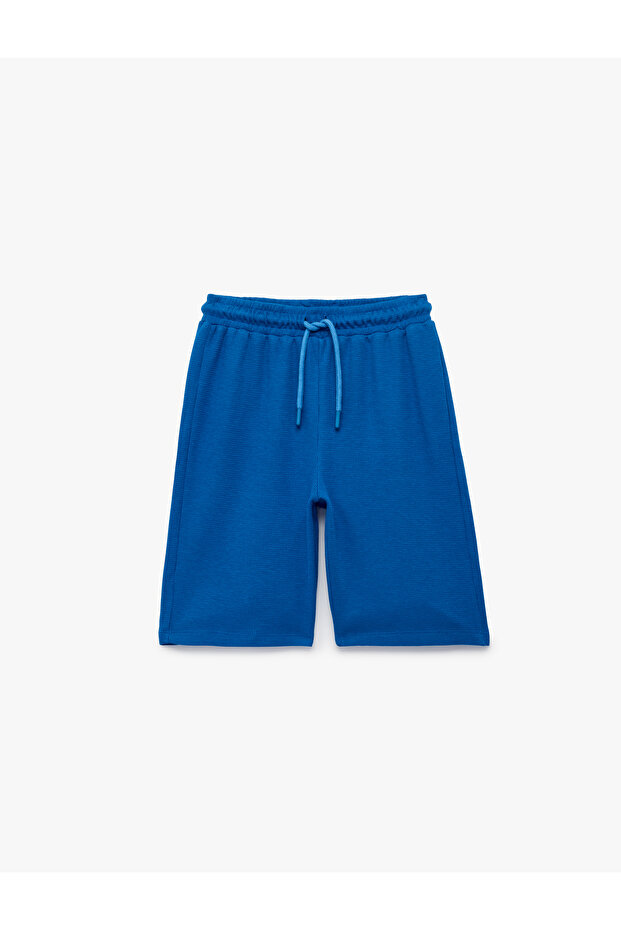 Cotton Tie-Waist Textured Basic Shorts