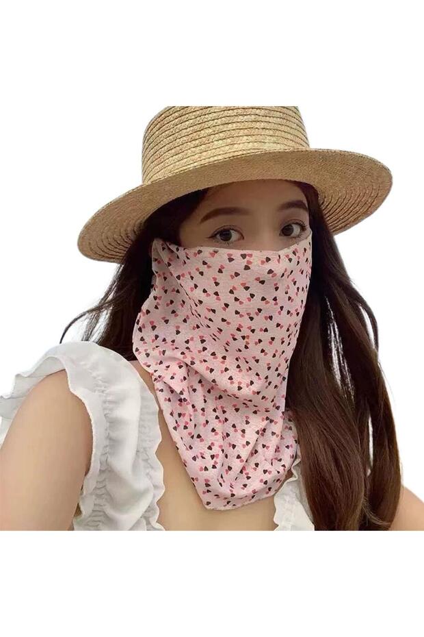style7 Floral Print UV Protection Neck Gaiter with Ear Loops, Lightweight Breathable Polyester Face