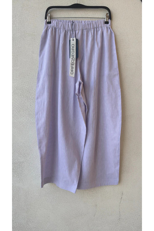Lilac Elastic Waist Wide Leg Pants