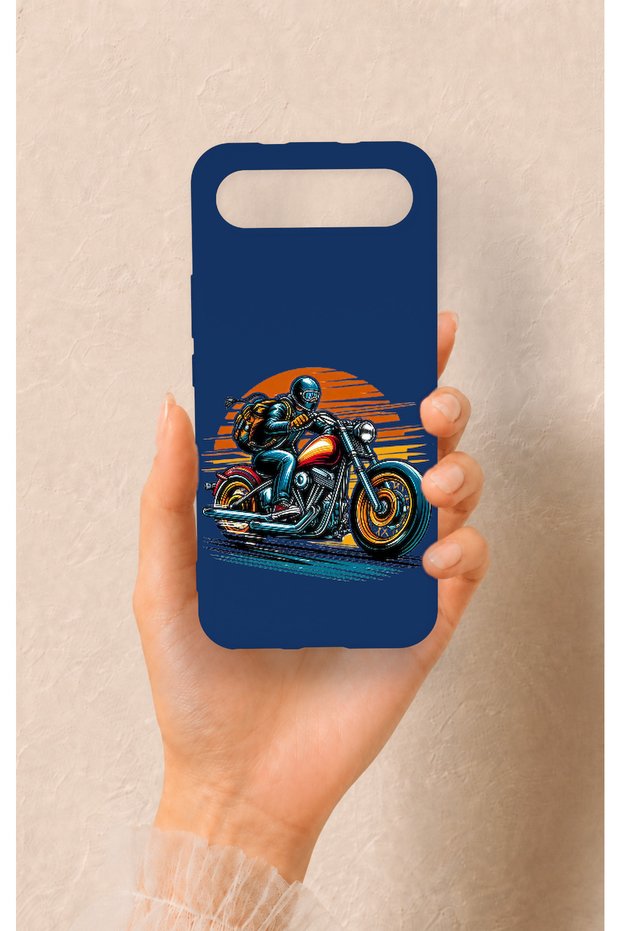 Tecno Spark Slim Compatible Moto Rider Patterned Silicone Case