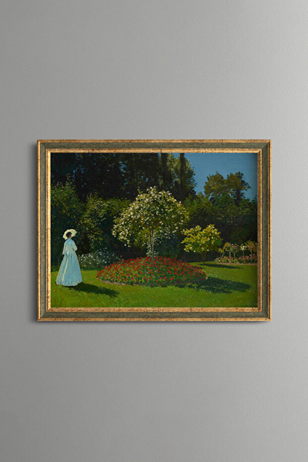 Woman in the Garden - Vintage Patterned Painting - Fine Model