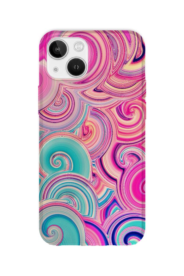 iPhone 15 Compatible Printed Transparent Phone Case | Collection: Colorwave Flux