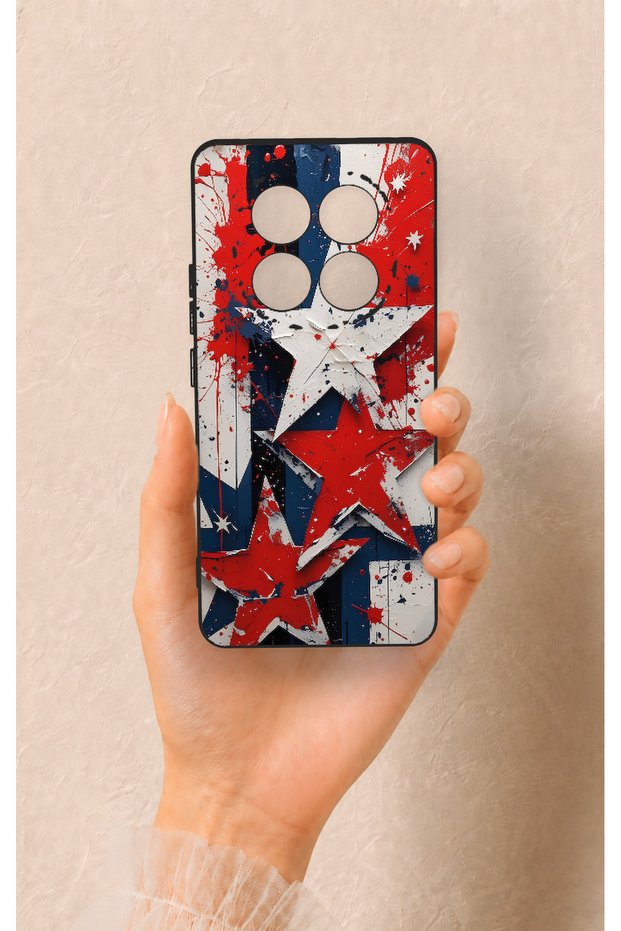 Redmi Note 14 Pro 5g Compatible Star Flag Patterned Silicone Case