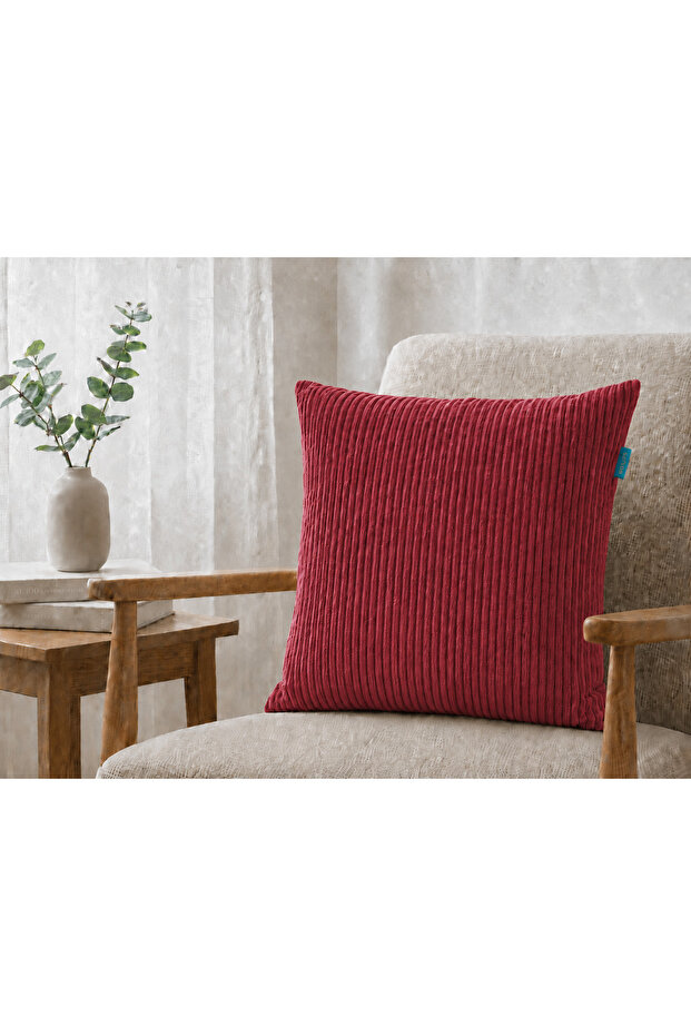 Corduroy Decorative Throw Pillow 45X45 cm - Pomegranate Flower