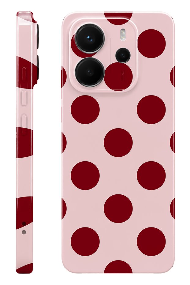 Xiaomi Redmi Note 14 Red Polka Dot Protect Slim Glossy Full Print Camera Protected Phone Case