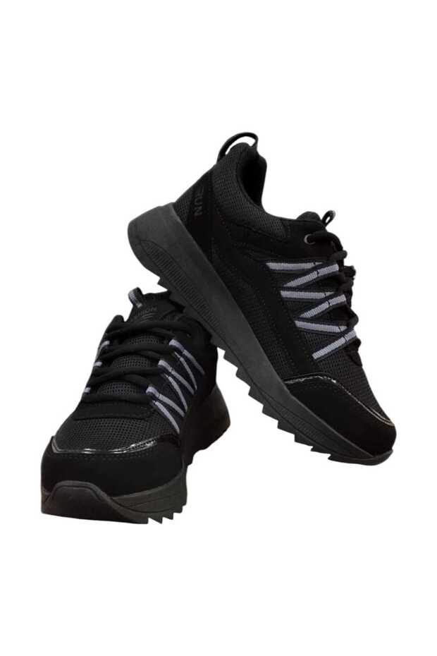 Tempo Unisex Flexible Comfortable Comfortable Fit Poly Sole Lace-Up Shoes Black