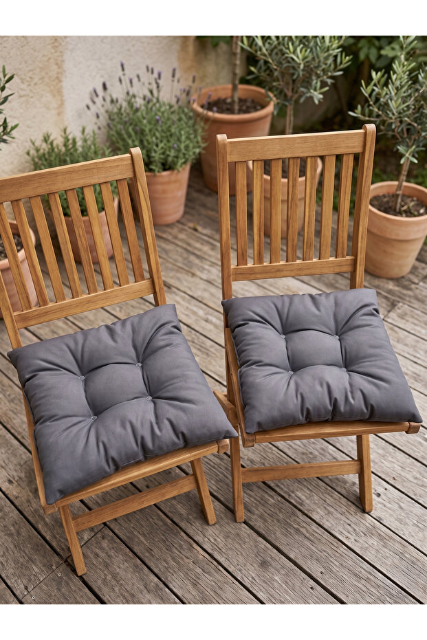 2-Piece Silicone Filled Duck Fabric Liquid-Proof Chair Cushion