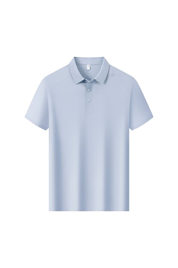 Arw86089 Seri̇ntutan--High Quality Snap Fastener Polyamide Polo Collar Tshirt