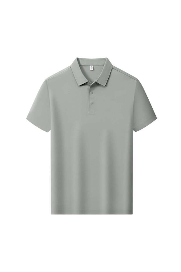 Arw98136 Seri̇ntutan--High Quality Men's Mercerized Polo Collar Tshirt with Snap Fasteners