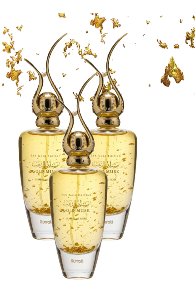 3 قطع من عطر المسك الذهبي 100 مل
