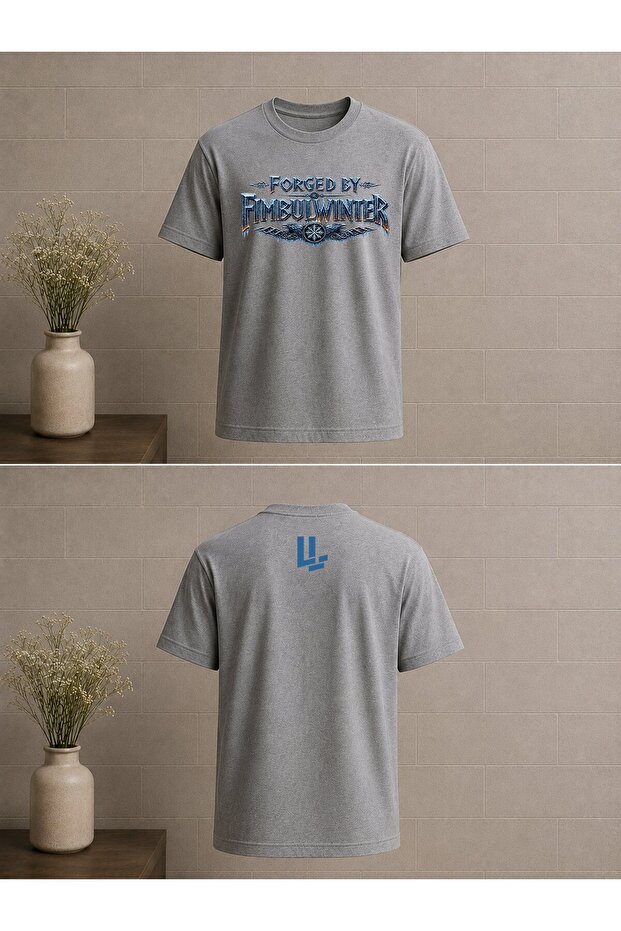 Fimbulwinter Text Design Printed Oversize T-Shirt