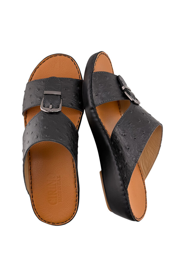 (OS-2000 ) Handmade Arabic Men's Slippers | Outdoor Arabic Sandals For Men | Full Leather