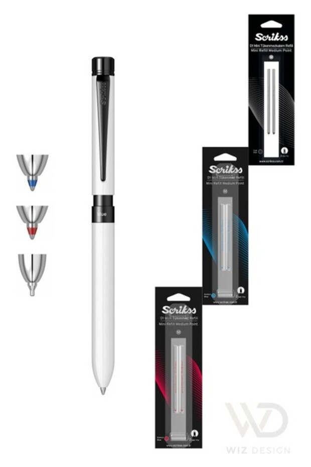 83 Trio Sport Multifunction White (Ballpoint Pen Blue and Red & Versatil) + Spare Gift