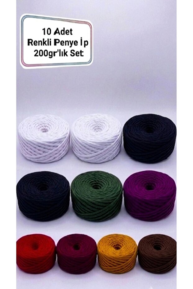 Combed Cotton Thread Set - Total 10 Pieces / Each ~200 Gr - Knitting Set