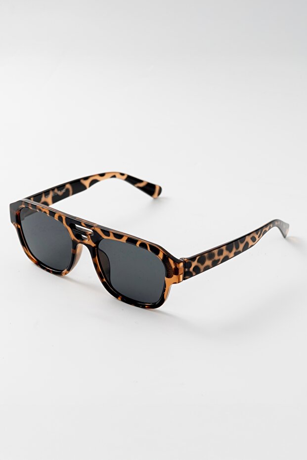 Vasta Women's Sunglasses Oversize Large Glass Leopard Patterned 55 Ekartman Double Bridge Modern