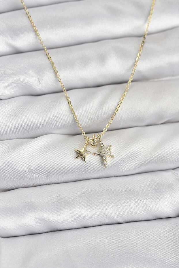 Brass Gold Color Star Minimal Women's Necklace