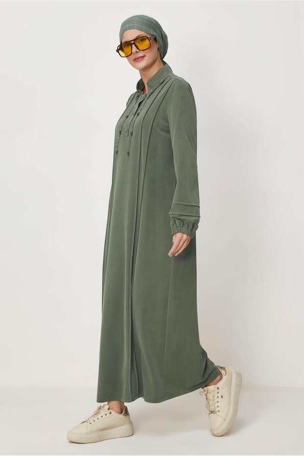 Stand-Up Collar Track Suit Dress 46717
