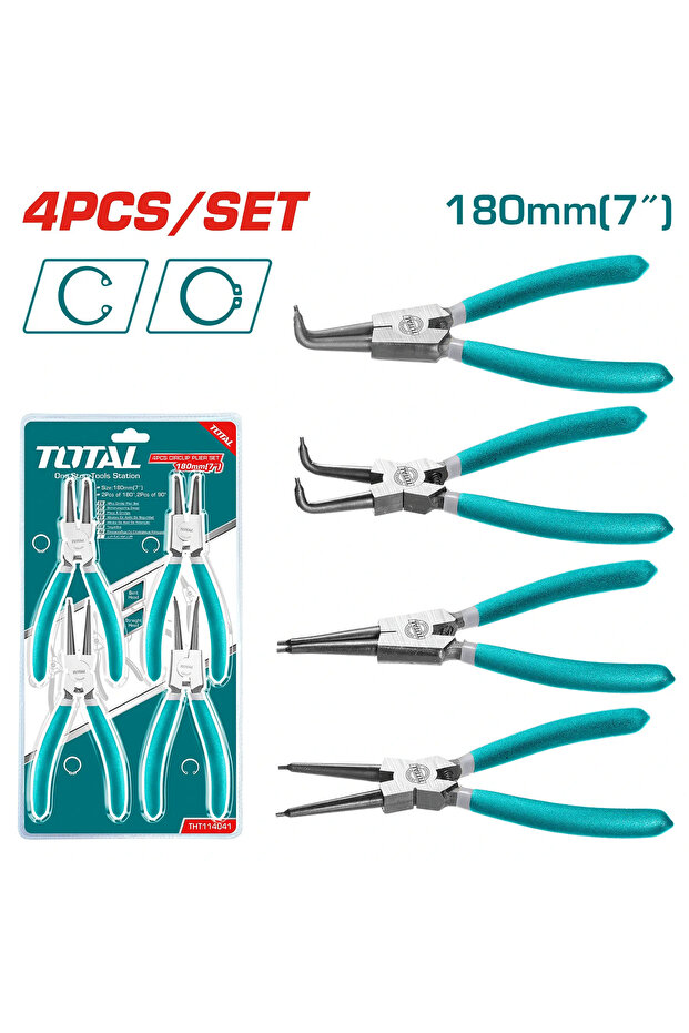 طقم زرادية تيلة 7" 4PCS/SET علي كرت THT114041 توتال