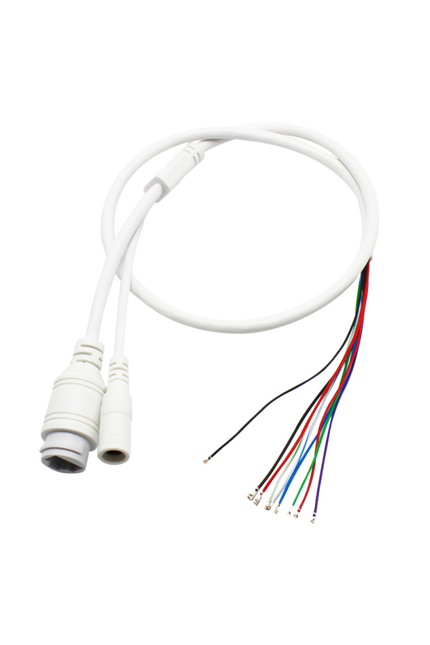 كابل بديل لكاميرا IP طراز MN-IP3، مزود بمنفذ إيثرنت RJ45 ومقبس طاقة تيار مستمر، 9 دبابيس