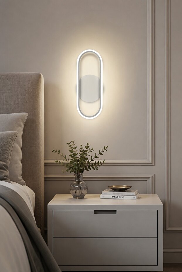 Zzez Modern Design White Color Sconce - Daylight Led Bathroom - Kitchen - Living Room Led Wall Sconce