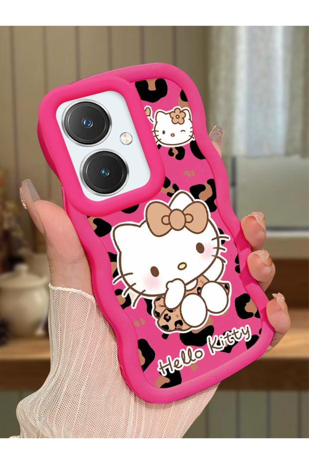 Vivo Y27 Compatible Case Camera Protector Red Silicone Couple Phone Case Kitty Pattern