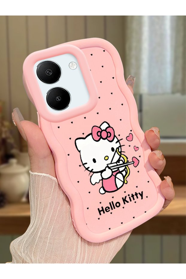 Vivo Y36 5g Compatible Case Camera Protector Pink Silicone Couple Phone Case Kitty Pattern