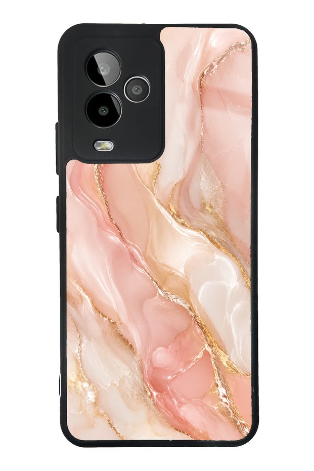 Gm 24 Pro Blush Gold Marble Design Glossy Phone Case