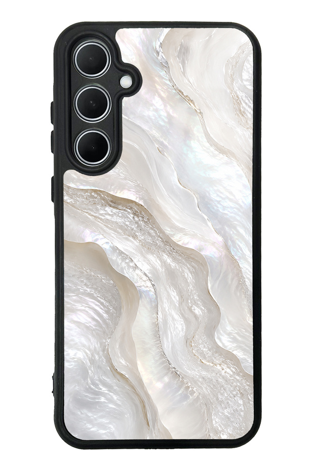 Samsung A35 Ivory Pearl Flow Design Glossy Phone Case