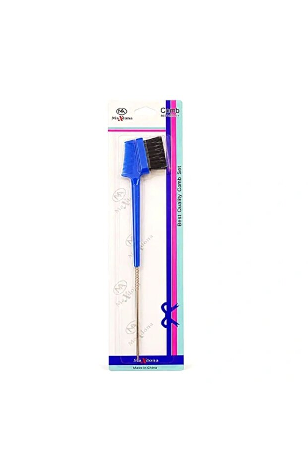Comb and Brush Set for Eyebrows and Eyelashes, Blue