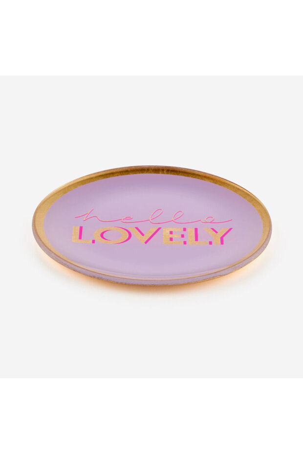 Purple Glass Hello Lovely Decorative Plate 13X1X13 cm