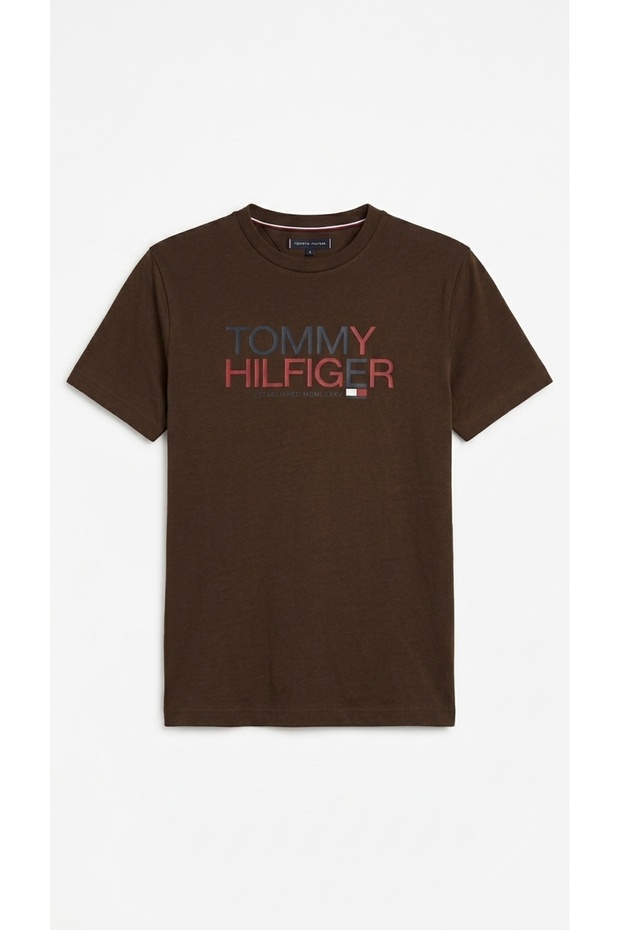 Men's T-Shirt Short Sleeve Crew Neck Logo Printed Letter Detail Basic Plain Daily Sport Comfortable Stylish Mw0Mw42369