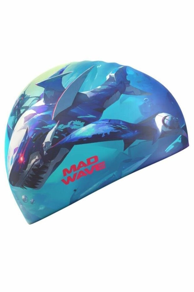 Adult Silicone Swimming Cap Shark Hq - 3