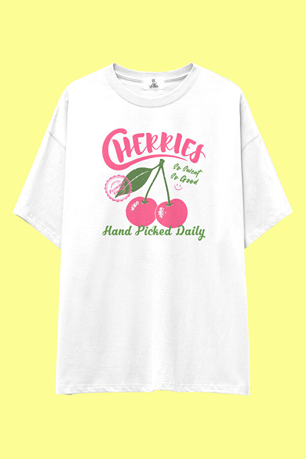 Fresh Mood Club T-Shirt | Unisex 100% Cotton White Fruit Printed Summer Design Tee