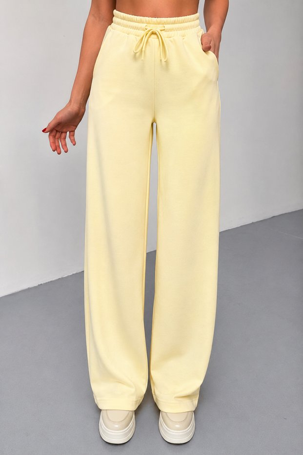 Women's Modal High Waist Wide Leg Pockets Comfortable Fit Palazzo Sweatpants 3214