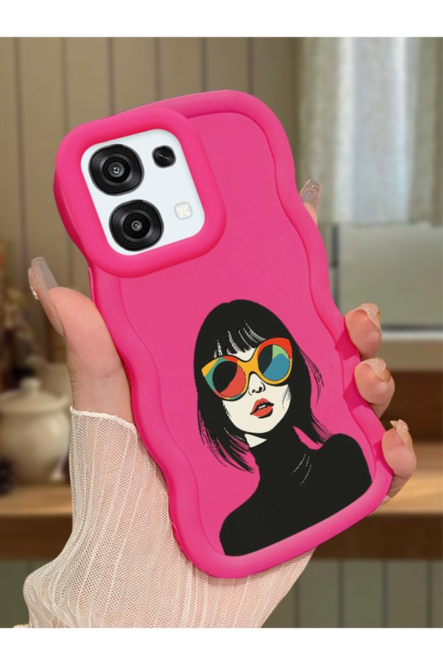 Oppo F31 5g Compatible Case Camera Protector Red Silicone Couple Phone Case Girl Pattern