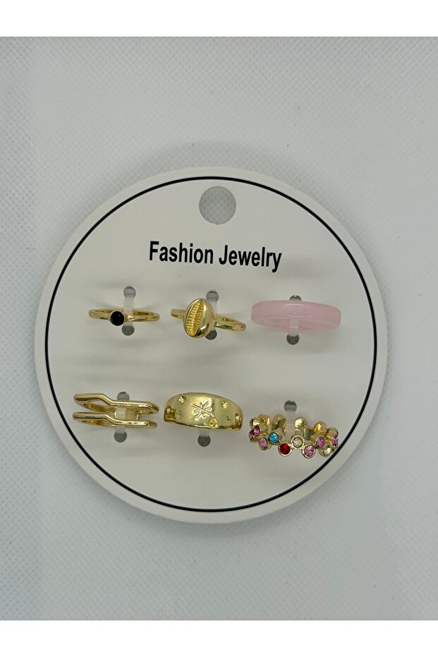 Mixed figure variable model 6-piece adjustable size and joint combination ring set