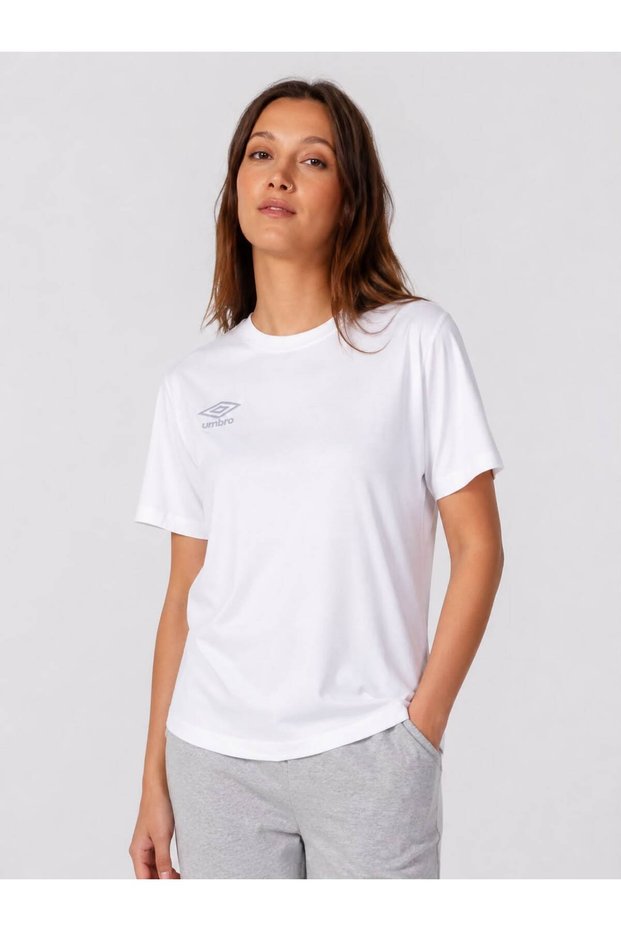 Season White Cotton Women's Sports T-Shirt - Vf0510