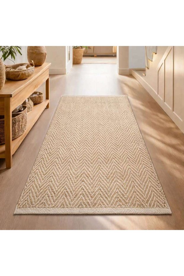Nagumi Handwoven Jute & Cotton Dhurrie 90x150cm - Natural