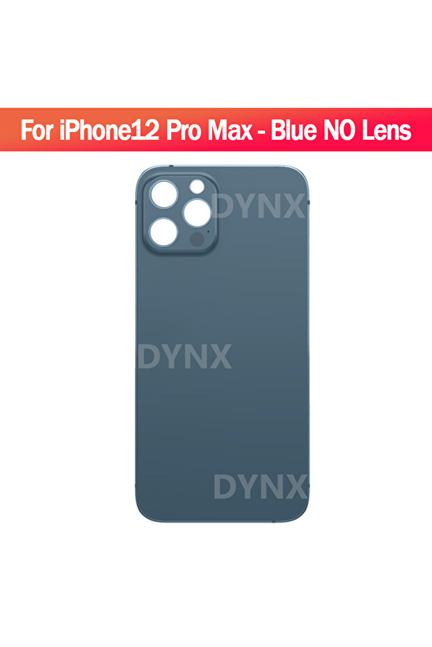 زجاج خلفي أزرق لـ iPhone 12 Pro Max، غطاء خلفي زجاجي سريع الاستبدال، غطاء البطارية