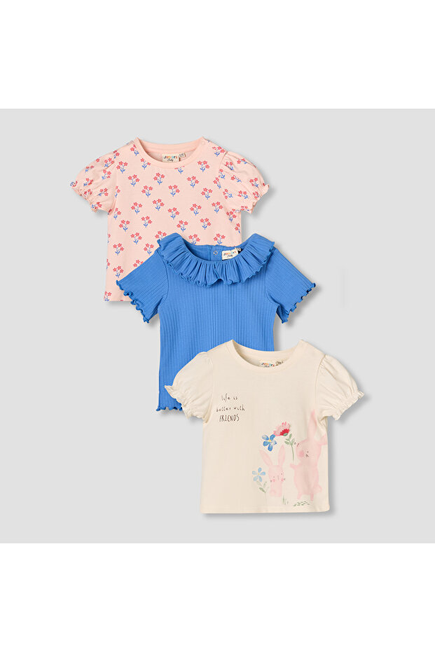Pack of 3 Round Neck Short Sleeve T-shirt
