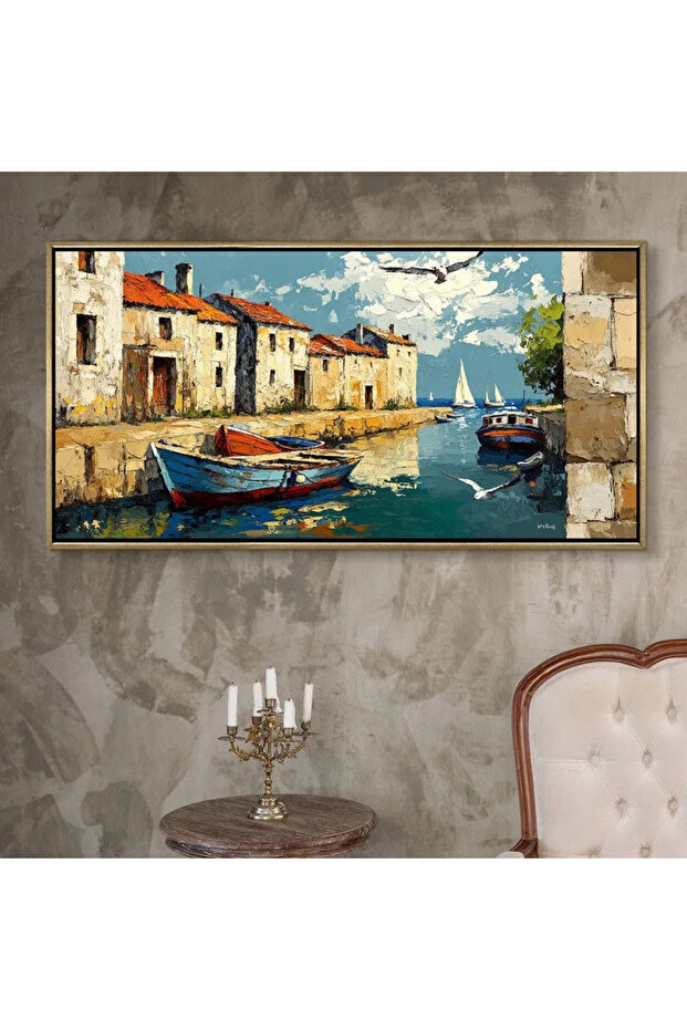 Signtouch Blue Rest Canvas Wall Art 60x120 cm With Outer Frame for Home Decor