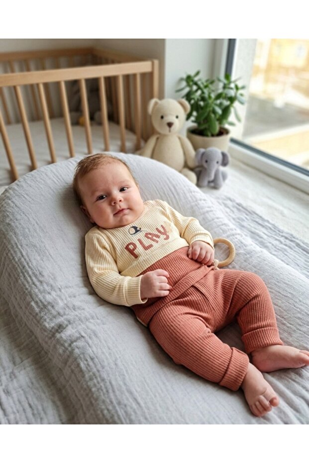 100% Cotton 0-3-6-9-12 Months Baby Boy Play Printed Thin Seasonal 2-Piece Top and Bottom Baby Set