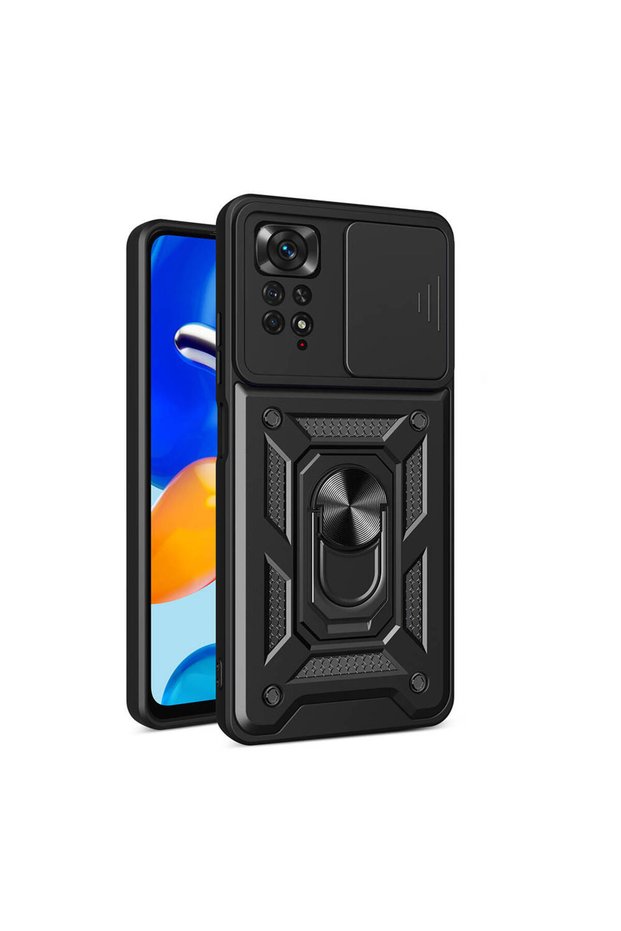 Xiaomi Redmi Note 11 Pro 4g Case Sliding Camera Protector Magnetic Stand Tank Protection Omsy