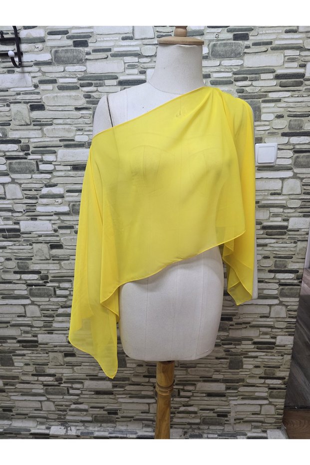 Mira Multi-Functional Chiffon Shawl Bolero Yellow