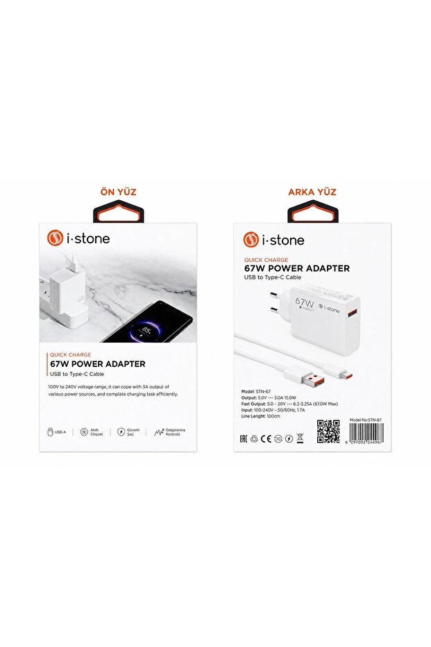 67W USB TO TYPE-C CABLE ŞARJ SETİ