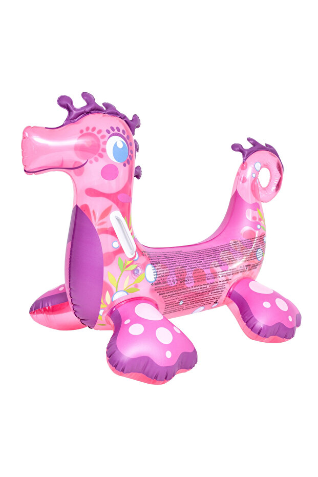 Seahorse Kids Inflatable Ride-On Pool Float Raft with Handles, PVC