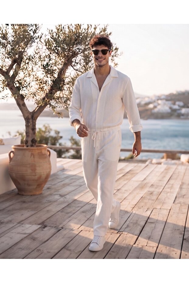 Bürümcük Fabric Top and Bottom Summer Shirt Set