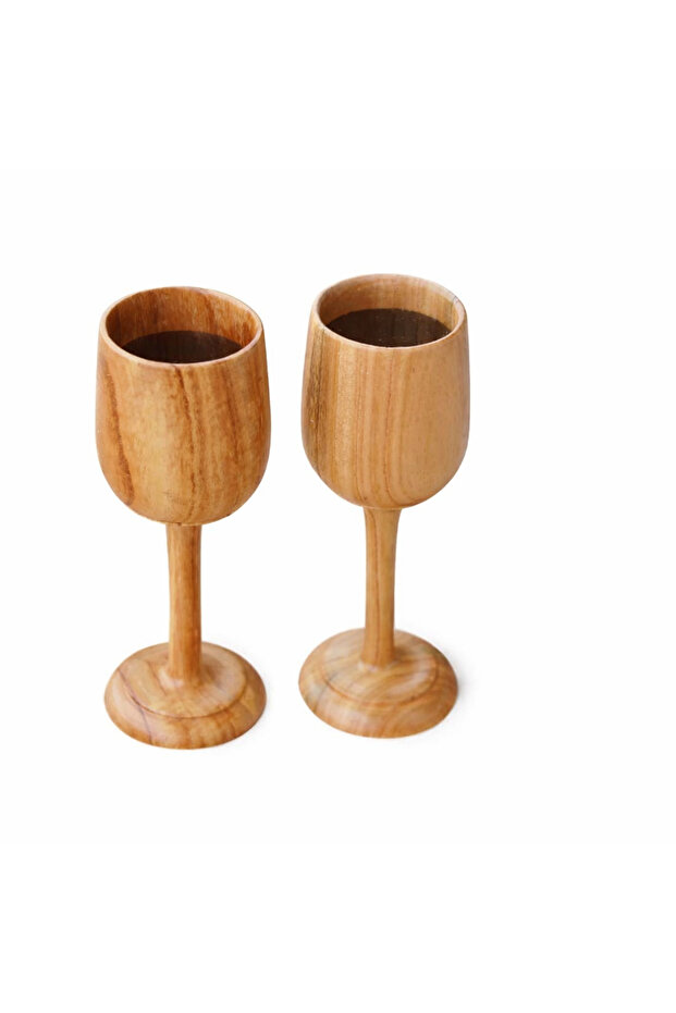 Handcrafted Neem Wood Wine Glass- Set of 2