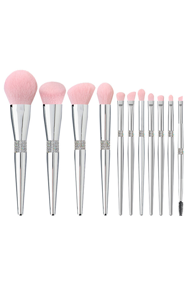 Type 1 New 11 Pcs/set Diamond Makeup Brushes Set Powder Foundation Blush Contour Eyeshadow Brow Lash